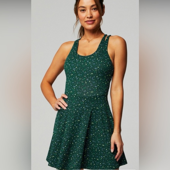 Fabletics Dresses & Skirts - New Fabletics Boost Performance Dress in a green print Small